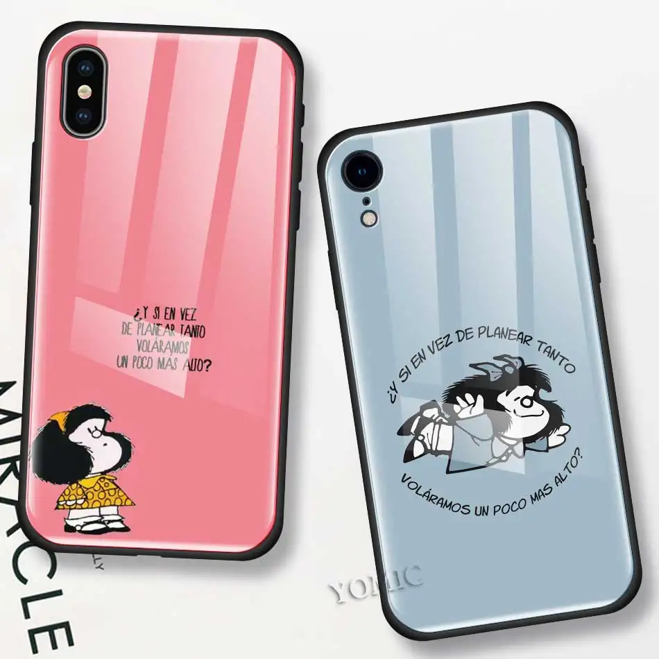 Mafalda Лидер продаж облегающий чехол для Apple iPhone 11 Pro XR 6 6S 7 8 plus X XS MAX закаленное