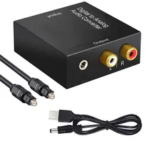 Sinal coaxial ótico do toslink do spdif de áudio estéreo de digitas ao conversor analógico dac jack 2 * adaptador do decodificador do amplificador de rca
