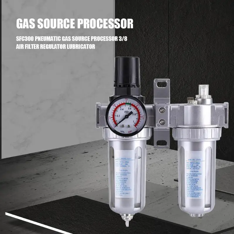 3/8 Pneumatic Gas Source Processor Drain Keep Air Pressure Stable Removal Solid Particles Type Compressing Air Filter Pneumatic