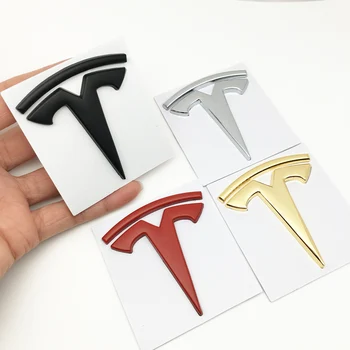 

3D Car Styling Sticker Metal for Tesla Model S Model X logo Emblem Rear Tailgate Badge window body Decals decoration stickers
