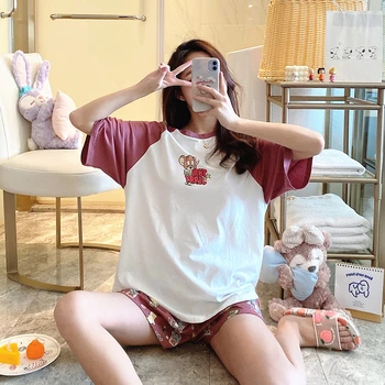 

2020 New Arrival Round Neck Summer Jerry Mouse Shorts Pajama Sets Night Wear Women Pijama Pyjama Femme Sleepwear Two Pieces