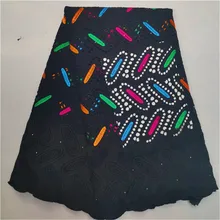 Швейцарские кружева ткань из Дубая сухая кружевная ткань Высокое качество хлопчатобумажная кружевная ткань Tissu Dentelle для вечерние 5 ярдов