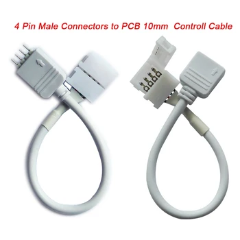 

4 Pin 100pcs 5050 RGB LED Strip Male Connector Cable TO 10mm 4PIN PCB Control Cable for led strip lights tape ribbon connect