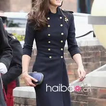 Новое дизайнерское Женское шерстяное пальто Kate Middleton двубортное пальто с длинным рукавом J019