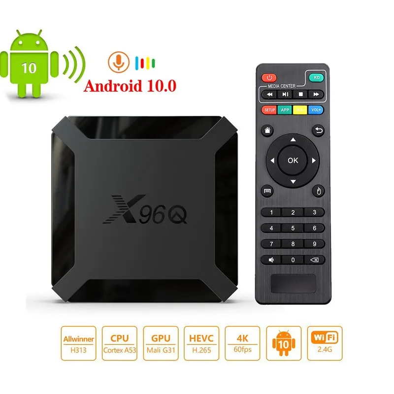 

X96Q Android Smart TV Box Android 10 Allwinner H313 Quad Core 2G 16GB 4K 3D Mini Smart TV Set Top Box Media Player