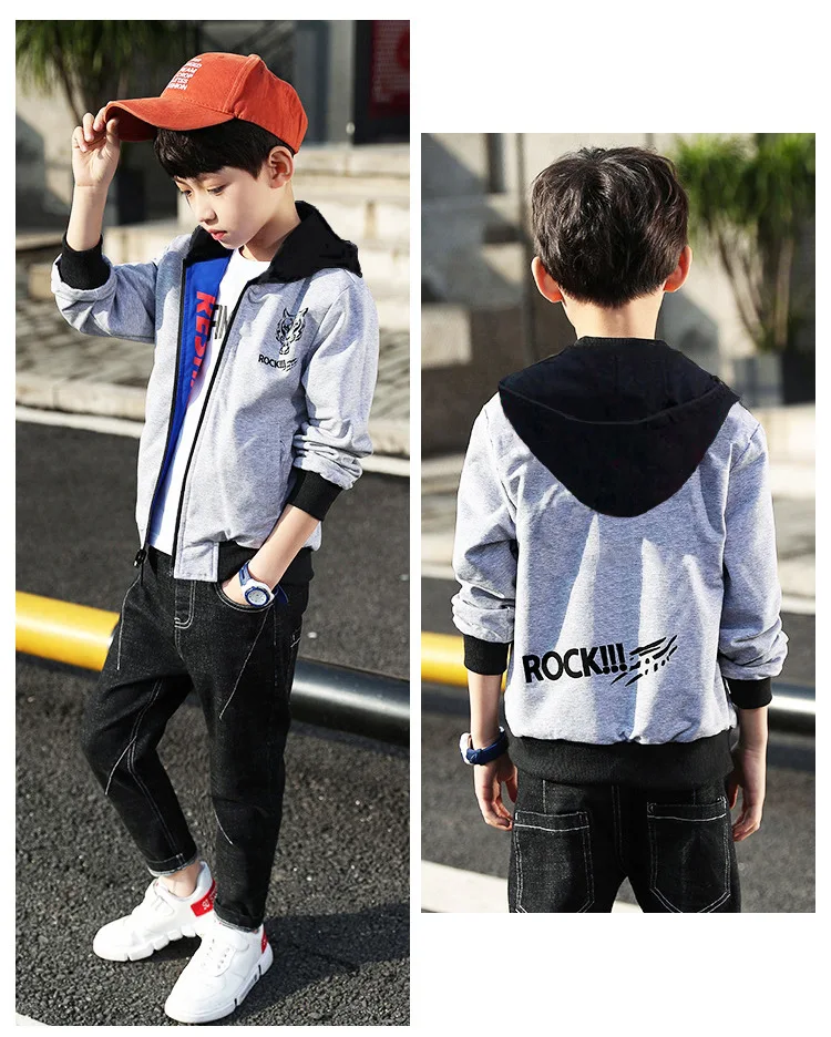 

Childrenswear Small Boy Spring And Autumn Kids' Overcoat Students Big Boy Gown Jacket Handsome Boy