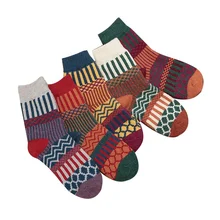 Winter New Style Short Stockings National Wind Thicker Warm Comfortable Colorful Wool Socks