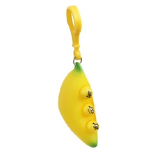 Jouet boule de décompression aléatoire, 1 pièce, nouveauté, Simulation de ventilation, banane, pincement, porte clés, soulagement du Stress, nouveauté