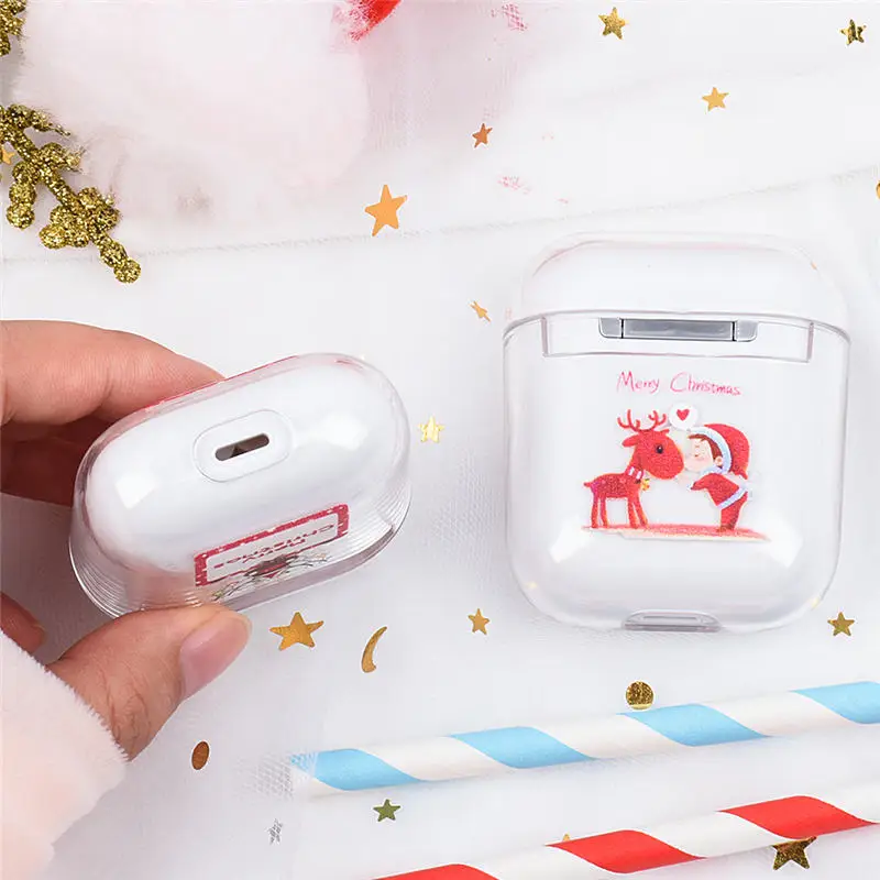 Рождественская защитная крышка, коробка для хранения гарнитуры, силиконовая кольцевая линия, ударопрочный чехол-сумка для Apple, аксессуары для airpods