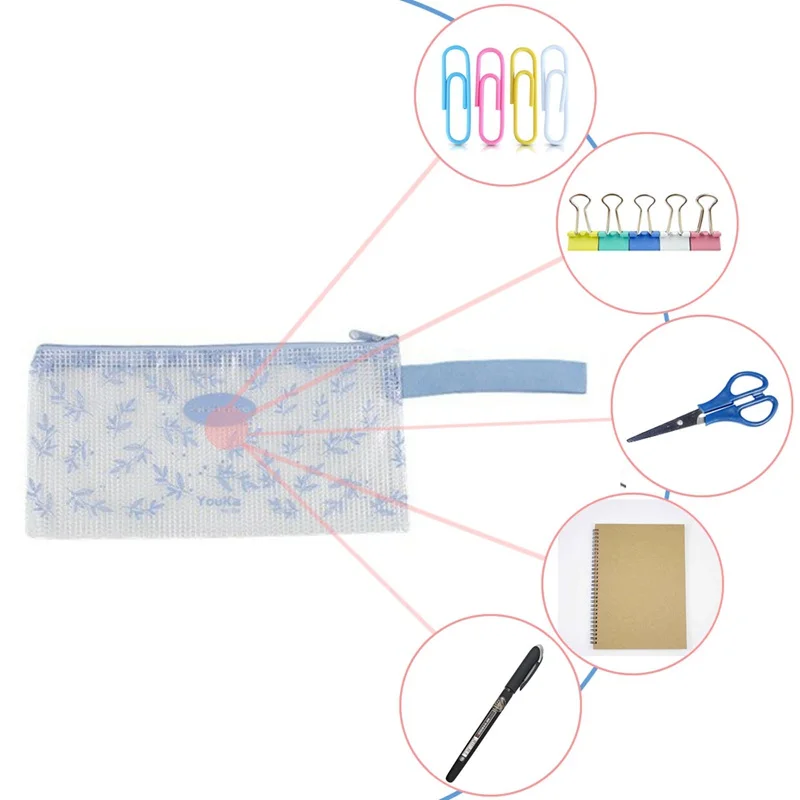 

10 Pcs A6 Size Plastic Zip Document Filing Folder Bag Storage Pouch