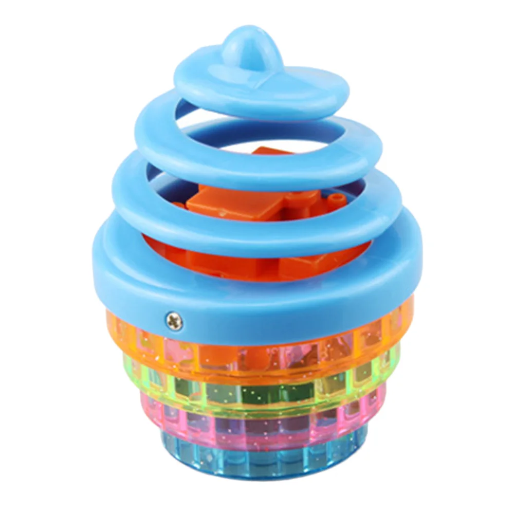 Plztou Flashing Music Gyro Push Down Spinning Top LED Shining Toys Birthday Gifts for Kids 