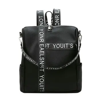 

Fashion Travel Backpacks Female Pu Leather Casual Letter Backpack School Bag for Students Backpack for Teenager