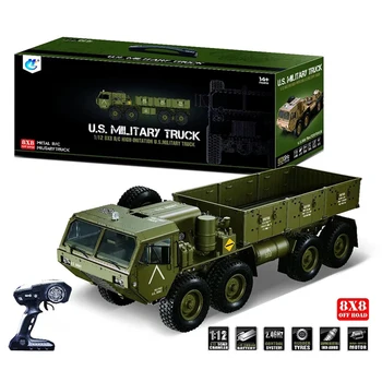

1:12 8 x 8 R/C 2.4G Electric Remote Control Militray Truck Model All Terrin Truck Kit without Battery - Olive Drab