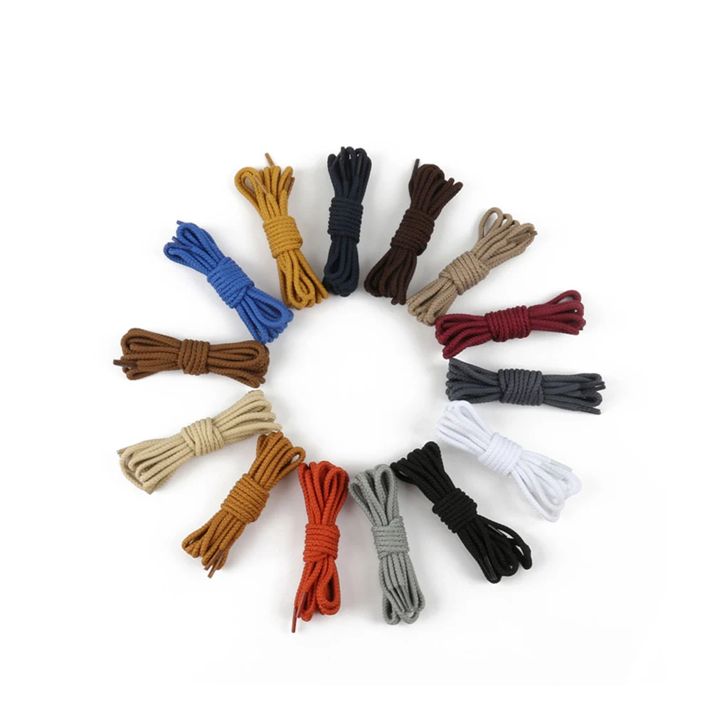 1 Pair 80/100/120/140/160 cm Solid Color Round Shoelaces for Fashion Casual Sneakers Leather Shoes Martin Boots Laces
