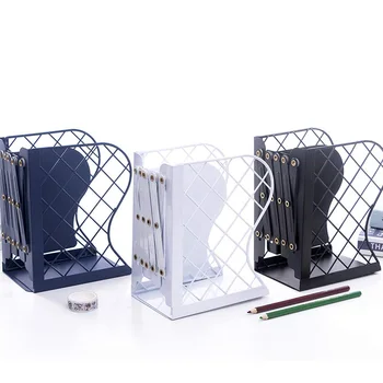 

Adjustable Bookends Metal Book Ends Holder Shelf Heavy Duty Non Skid Bookends for Heavy Book