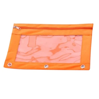 

Pouch With Clear Window Zipper Ruler Solid Organizer Oxford Cloth Stationery Storage Holder Home School Pencil Bag