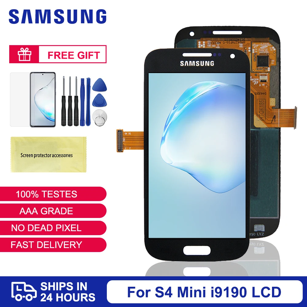 For Samsung Glaxy S4 Mini LCD Display Digitizer Touch Screen I9190 GT i9192 i9195 With Frame | Мобильные телефоны и