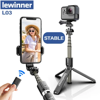 

Lewinner L03 Wireless bluetooth Selfie Stick Tripod With Remote Palo Selfie Extendable Foldable Monopod For Iphone Action Camera