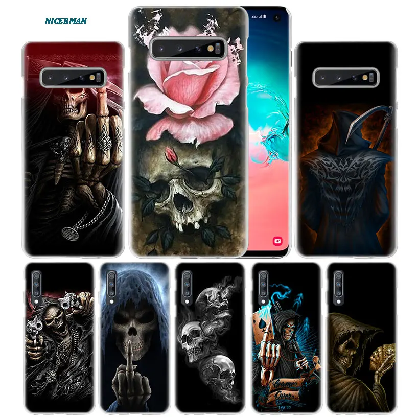 

Grim Reaper Skull Skeleton Case for Samsung Galaxy Note 10 5G 9 8 S10 S9 Plus A50 A40 A70 A20 A10 e A30 s PC Phone Coque Cover