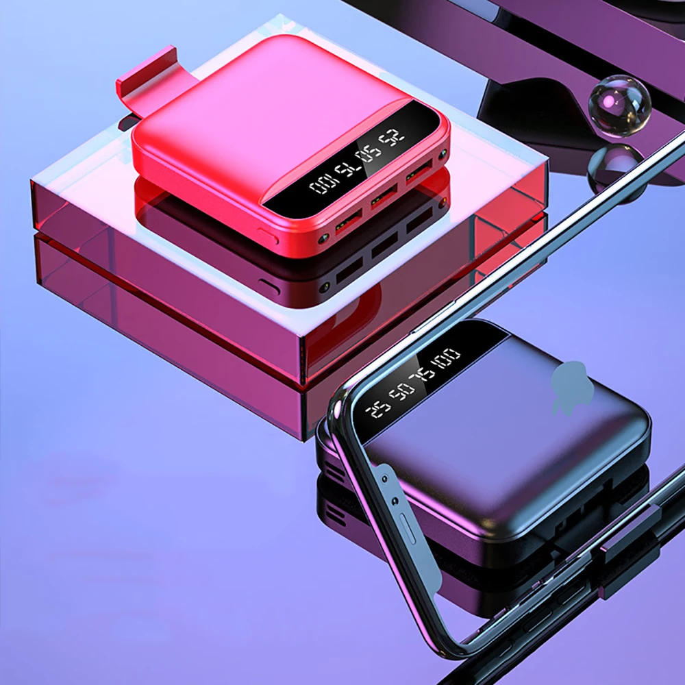 PINZHENG 20000mAh Power Bank For iPhone Xiaomi Samsung Portable External Battery Charger 10000mAh Mini Power Bank Case Poverbank