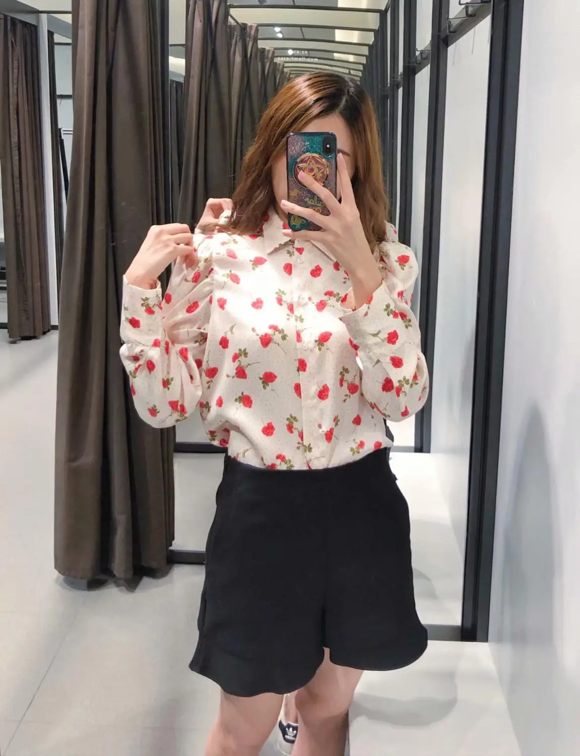 Buy 2019 new women sweet flower print dot blouses female puff sleeve casual shirt autumn long sleeve blusas chic chemise tops LS4035