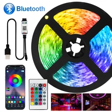 

LED SMD2835 RGB Flexible Tape Diode Bluetooth DC Remote Control Lighting 3 Key TV Background Luces led Decor LED Strip Lights 5V