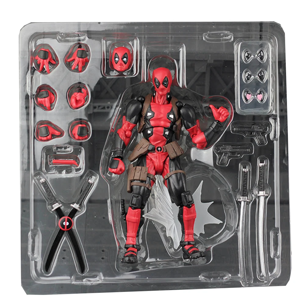 

16cm Amazing Yamaguchi Revoltech Series NO.001 Deadpool Superhero Action Figure Model Toy Doll Gift