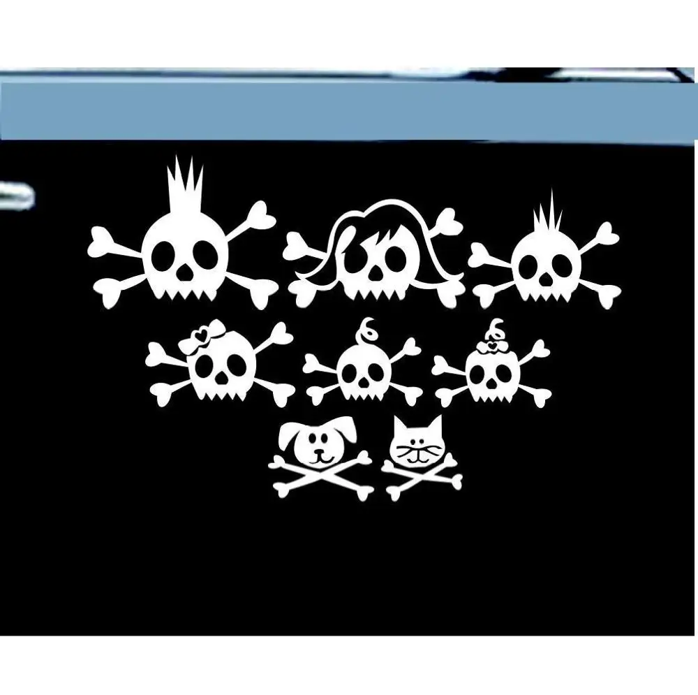 

G11---SKULL FAMILY (8 skulls ) for Apple Macbook Pro Air Retina Vinyl Notebook reflective car decal sticker