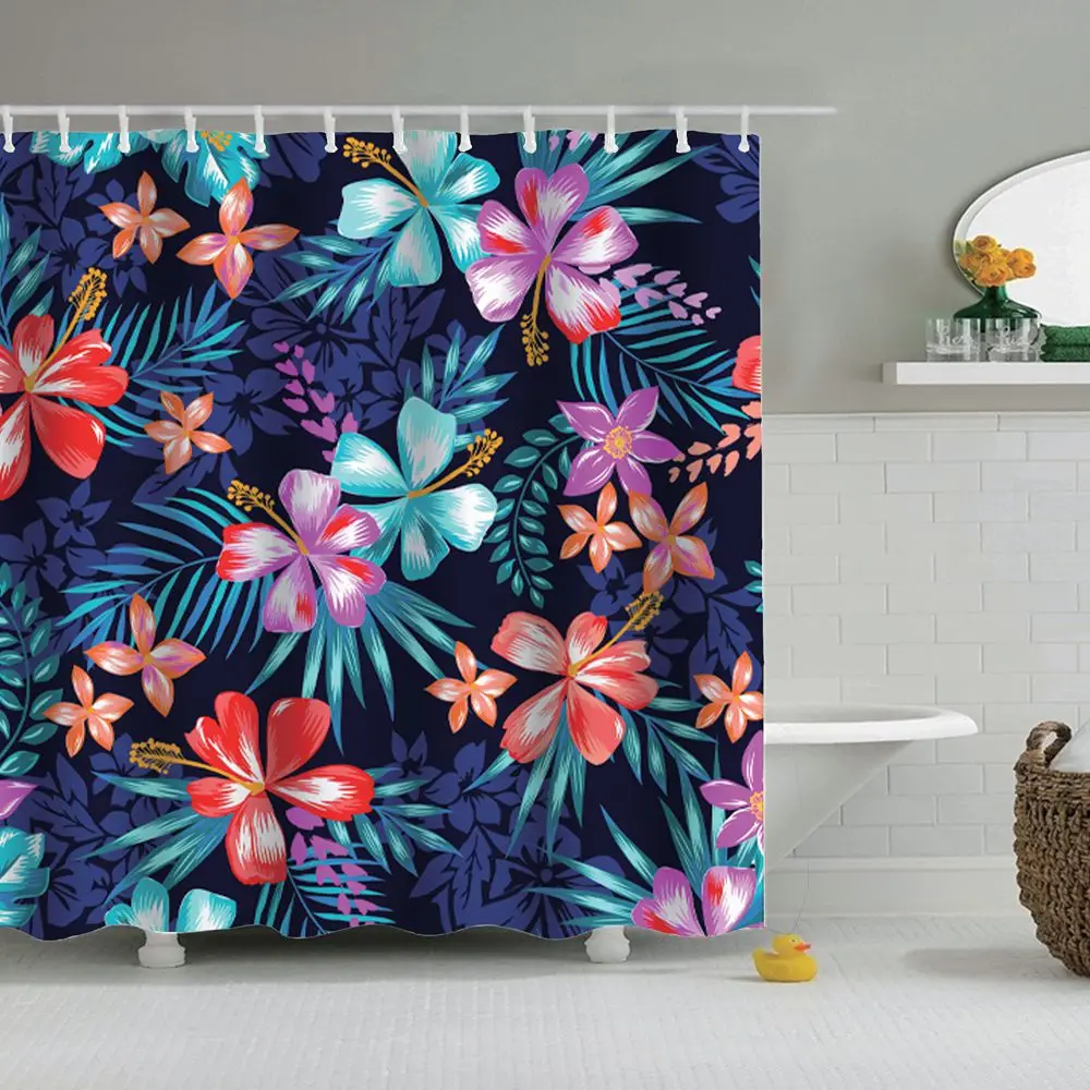 Dafield Выдвижная занавеска для душа Boho Цветочный яркий тканевый цветочный набор занавесок для ванной комнаты