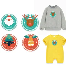 Рождественские пластыри, милые Мультяшные термопереводные тканевые печатные наклейки, сделай сам, железные на одежду, сумку, обувь, логотип бренда на заказ