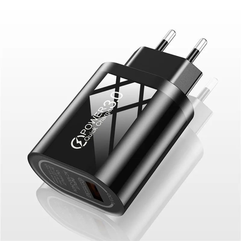 USLION 5 в 3 А Быстрая зарядка 3,0 USB зарядное устройство для iPhone X MAX QC3.0 EU настенное зарядное устройство для телефона Быстрая Зарядка адаптер для samsung Xiaomi - Тип штекера: EU Black