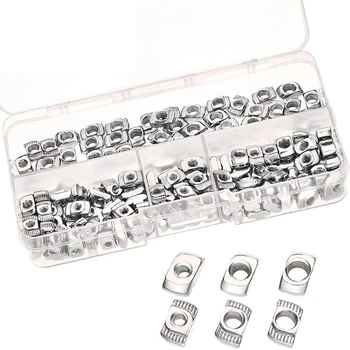 

SHGO HOT-180 Pcs 2020 Series T Slot Nuts M3 M4 M5 T Nuts EU Aluminum Extrusions Slim Slot Hammer Head Fastener Nut Assortment Ki