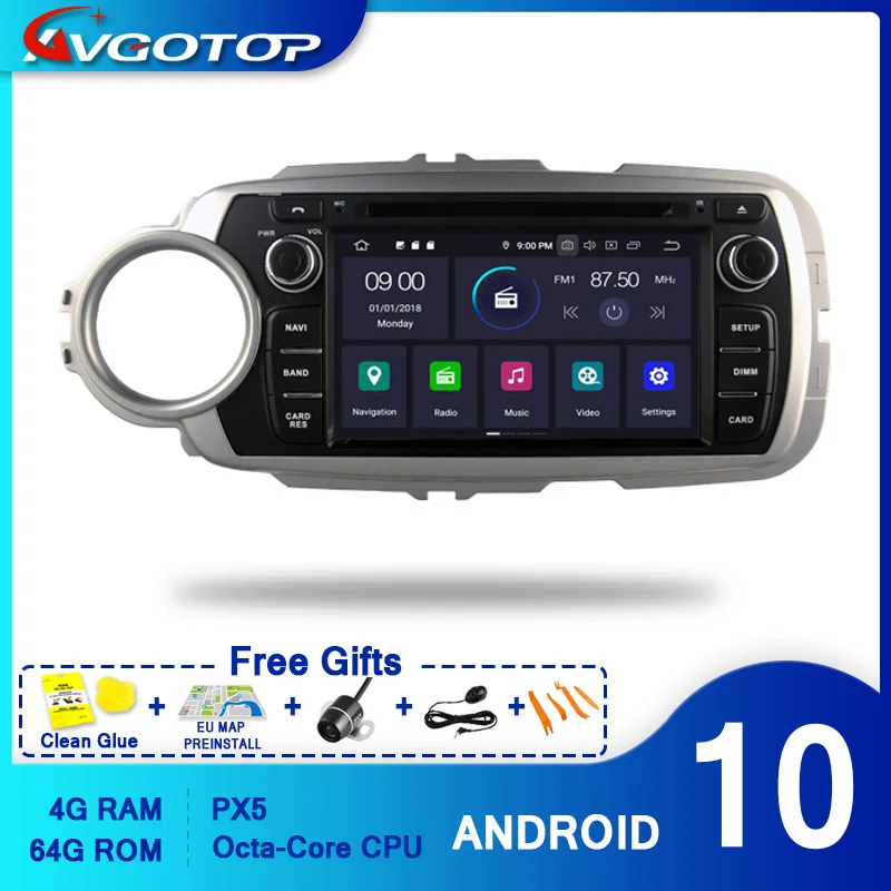 AVGOTOP Android 10 CAR DVD PLAYER for TOYOTA YARIS 2012-2016 Auto Radio Carplay IPS HD Screen NAVIGATION | Автомобили и мотоциклы