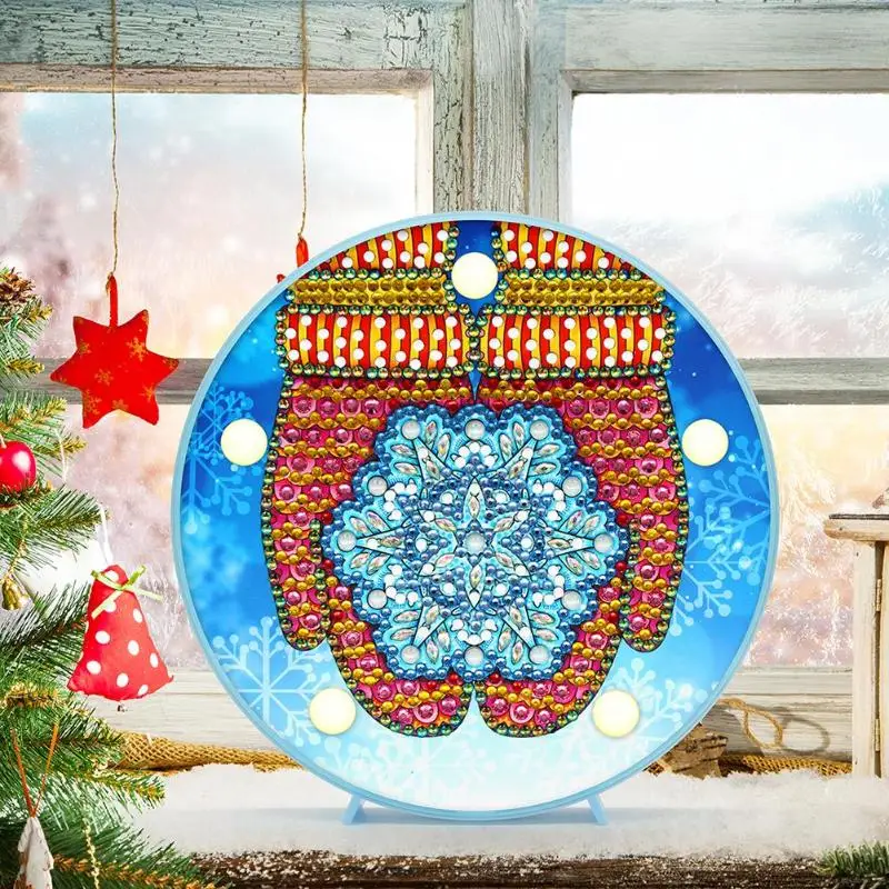 DIY 5D Санта Клаус специальный Форма алмазов картина лампа Рождественский орнамент светодиодный ночной Светильник вышивка домашний Рождественский Декор Светильник подарок