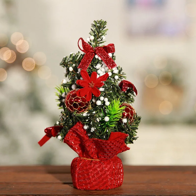 Новинка, праздничная Рождественская елка, цветок, мини настольный стол, XmasTree, вечерние украшения, украшение для дома, офиса, подарки для детей - Цвет: XMA3000RD1