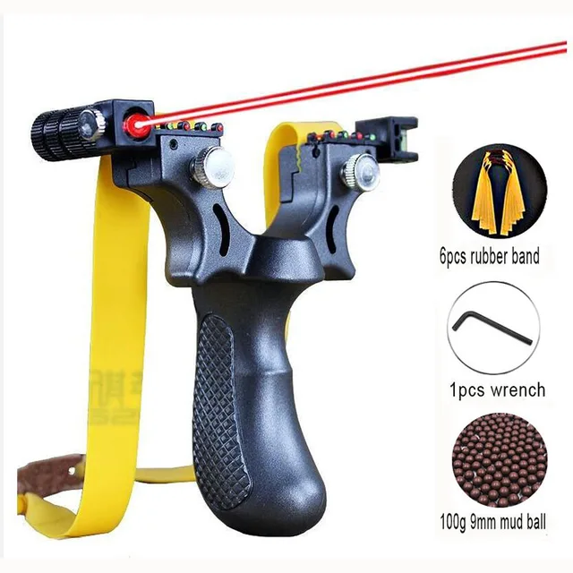 US $6.17 New Resin Slingshot Laser Aiming Slingshot with Flat Rubber Band Outdoor Hunting Shooting Slingshot