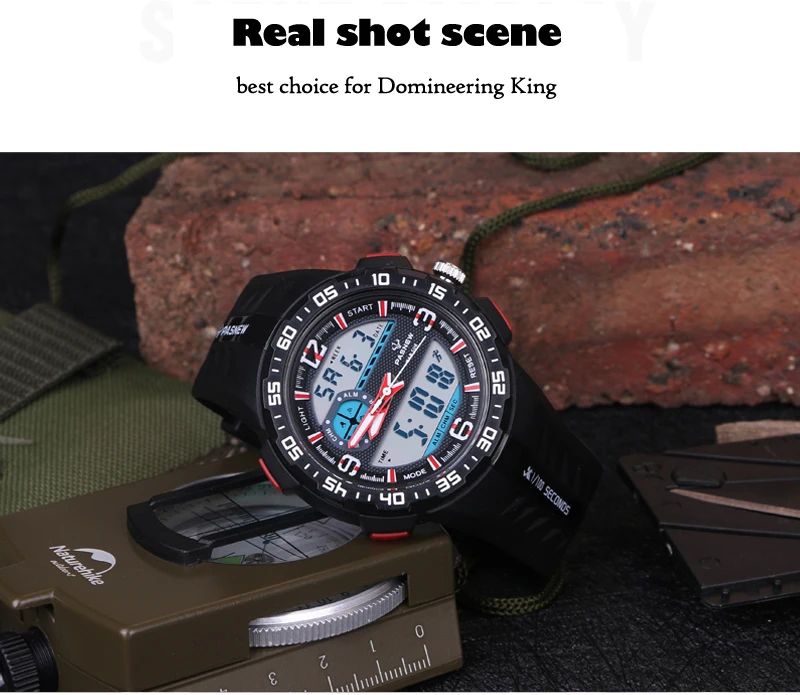 PASNEW Reloj deportivo con pantalla Led para Hombre cronografo de pulsera de cuarzo analogico Digital resistente al agua hasta 50M 2021