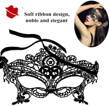 

Women's Lace Masquerade Prom Halloween Carnival Mask Sexy Lingerie Hot Erotic Costume Accessories Hollow Out Black Eye Mask