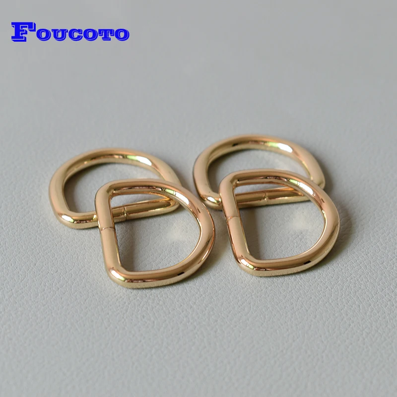 200Pcs/Lot Metal Crafts D Rings for 1Inch(25mm) webbing Diy Backpacks Straps Bags Pet Collar Accessories- Gold