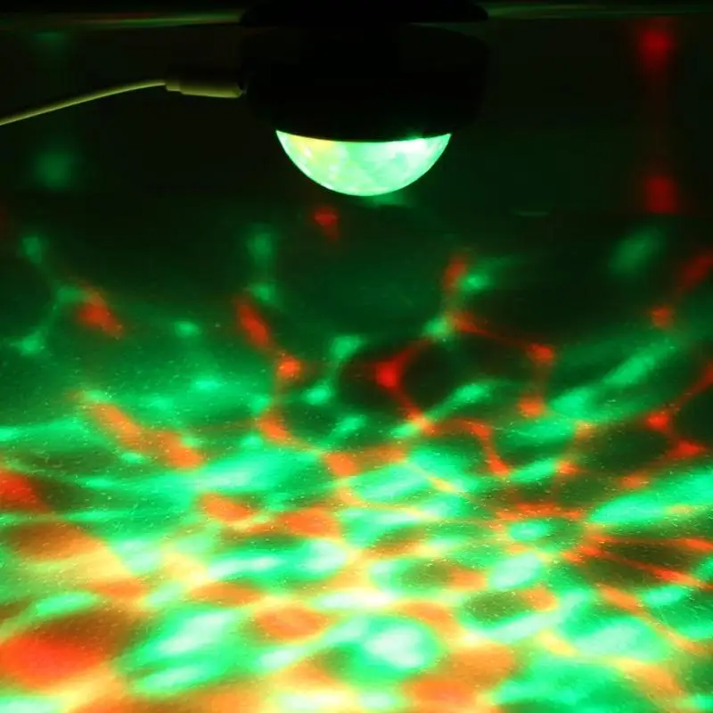 USB перезаряжаемые мини шар светящиеся RGB светодиодный свет автомобиля Музыка Звук управление Авто Интерьер атмосферная декоративная лампа