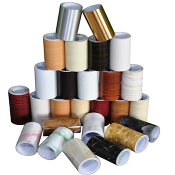 

PVC Waterproof Waist Line Marble Wallpaper Border Roll Self-Adhesive Wall Borders Stickers For Kitchen Bathroom Decorative Film