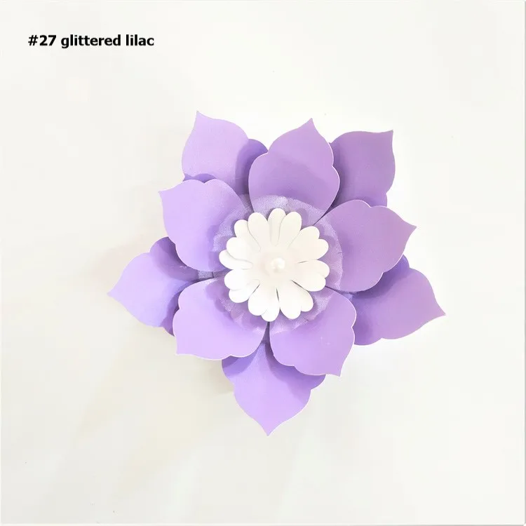 Glittered Lilac 10 см легко DIY бумажные цветы для свадебного фона украшения бумажные поделки для детской стены деко искусство для детского душа день рождения Цветочный декор - Цвет: Glittered Lilac