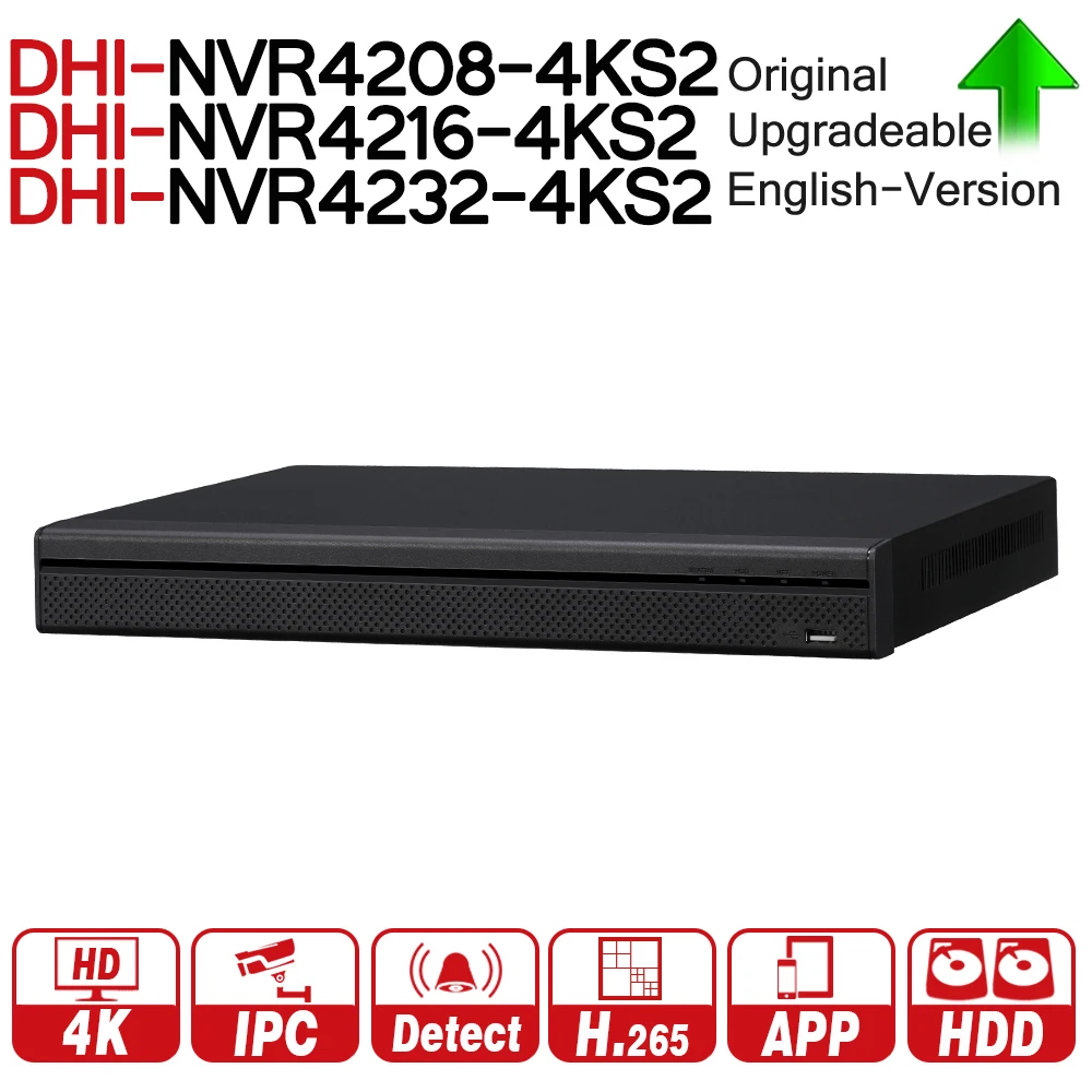 

Clearance DH NVR 4K Video Recorder NVR4208-4KS2 NVR4216-4KS2 NVR4232-4KS2 With 2SATA Interface Support H265 for Dahua IP Camera