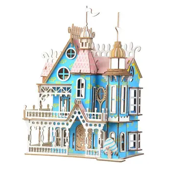 

1 Set Dream Villa DIY Assembled Building Model House Jigsaw Adult Decompression Puzzle Children Girls Boys Educational Toys Puzz