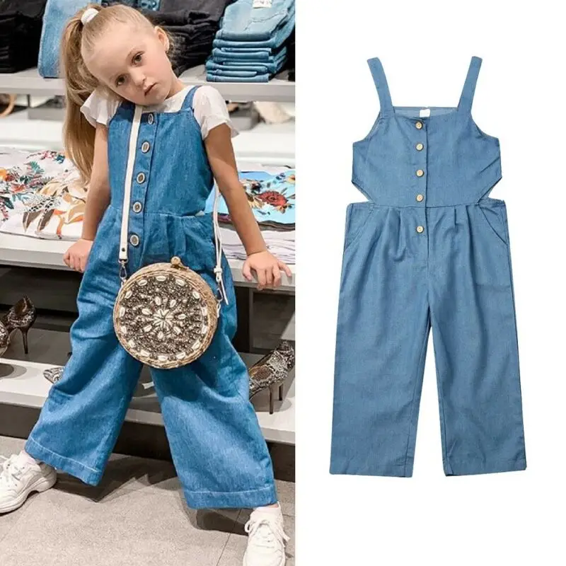 

Toddler Kid Baby Girl Clothes Demin Loose Overalls Romper Jumpsuit Bib Pants Strap Blue Demin TrousersOutfit 1-6Y