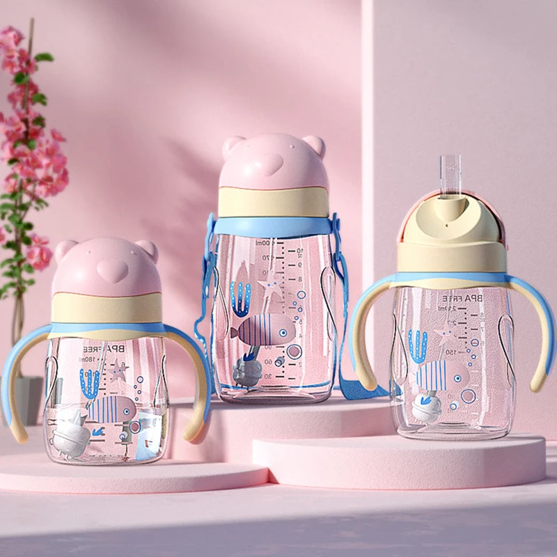 Kid Water Cup Anti Falling Plastic Kindergarten Cup Drink Kettle Baby