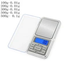 1 шт мини весы для драгоценных камней, выполненные из 100/200/300/500g 0,01/0,1g Высокое качество грамм Вес Карманный с подсветкой весы для Кухня ювелирные изделия медицины