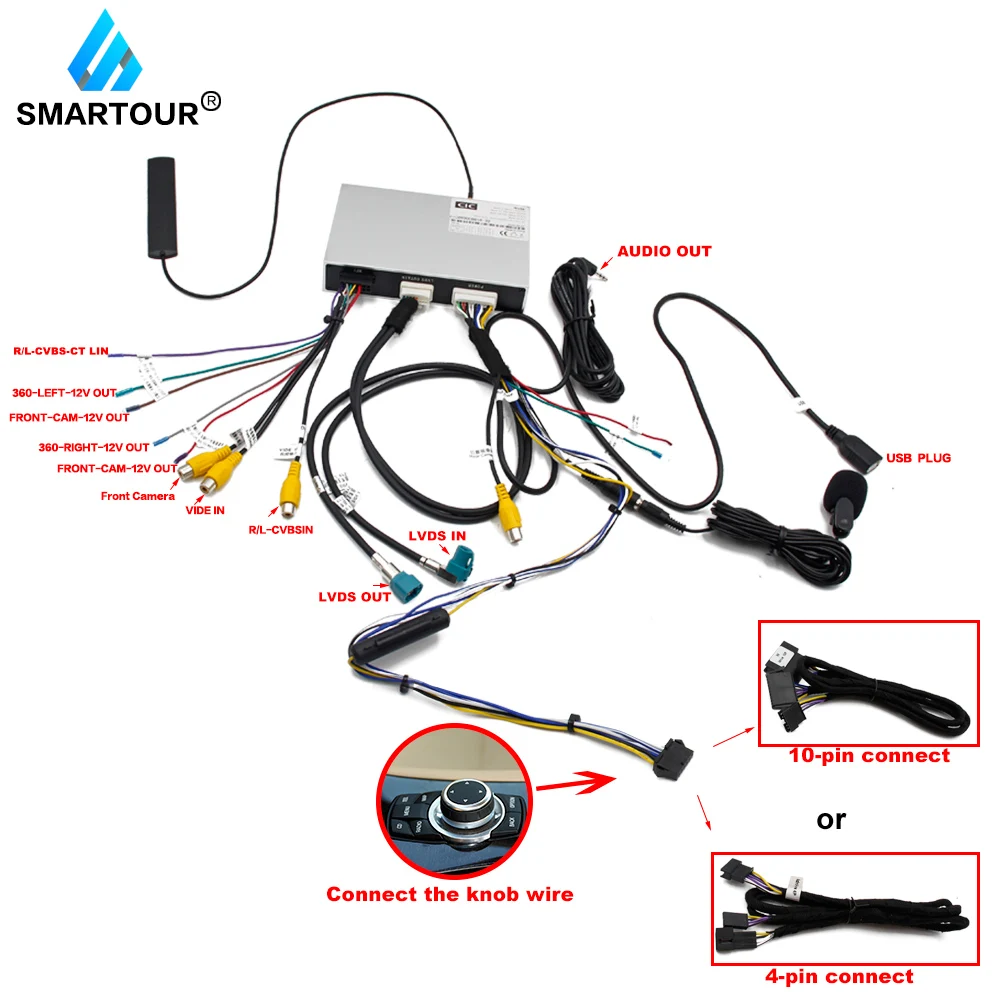 Smartour беспроводной CarPlay для IOS/Android автомобильный интерфейсный бокс BMW E60 E70 E71 E84 F01 F02