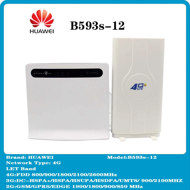 Huawei B593S 12 4G LTE 100Mbps Router CPE Tidak Terkunci dengan Antena