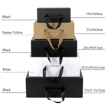 Caja de regalo de logotipo personalizado en 3 colores, embalaje de zapatos, caja para embalaje de ropa portátil, joyas de boda, vacaciones, cajas de regalo